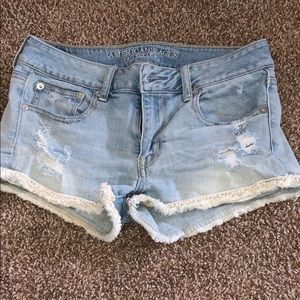 🥳Jean shorts with cute lace lining